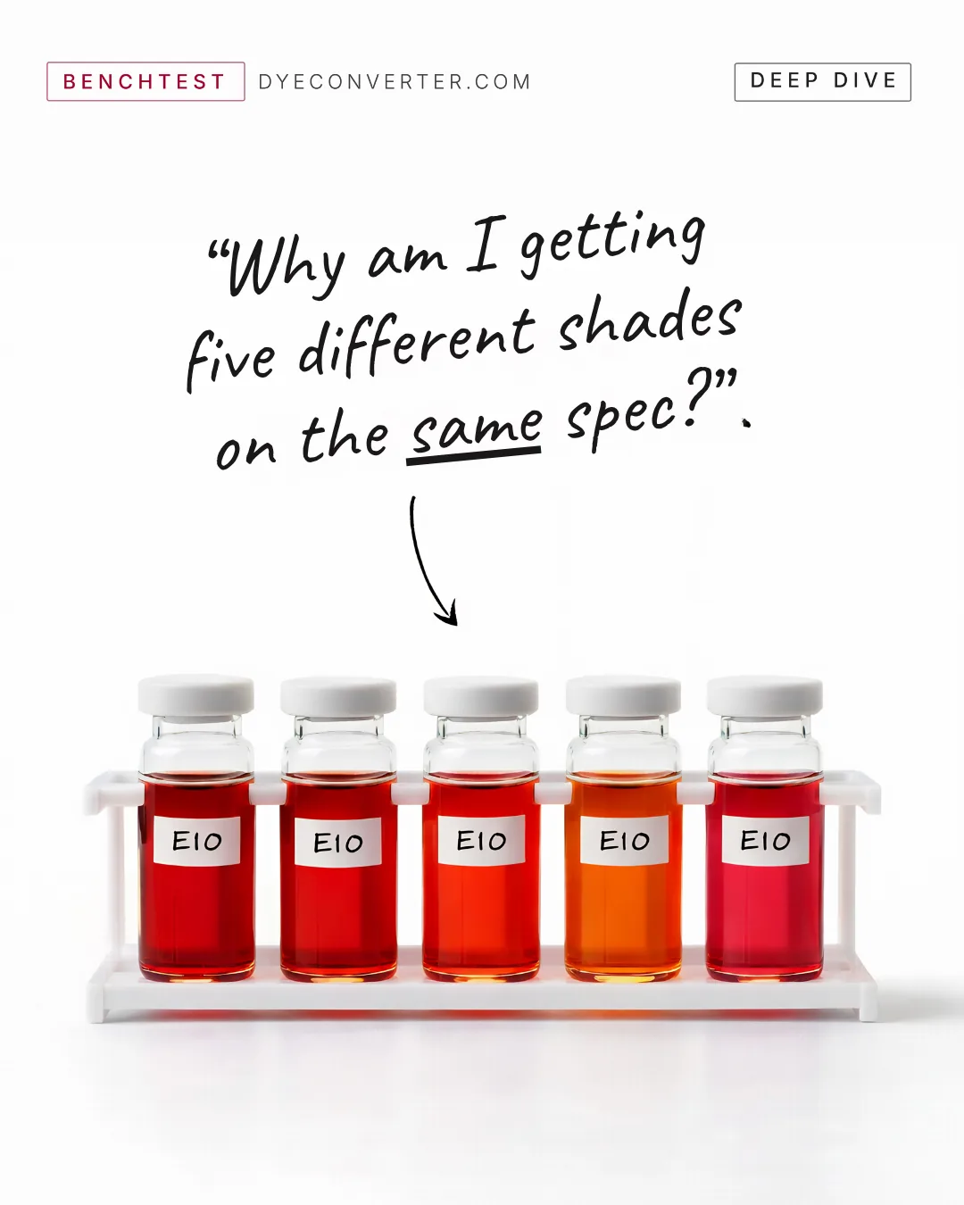 Why am I getting five different shades on the same spec?