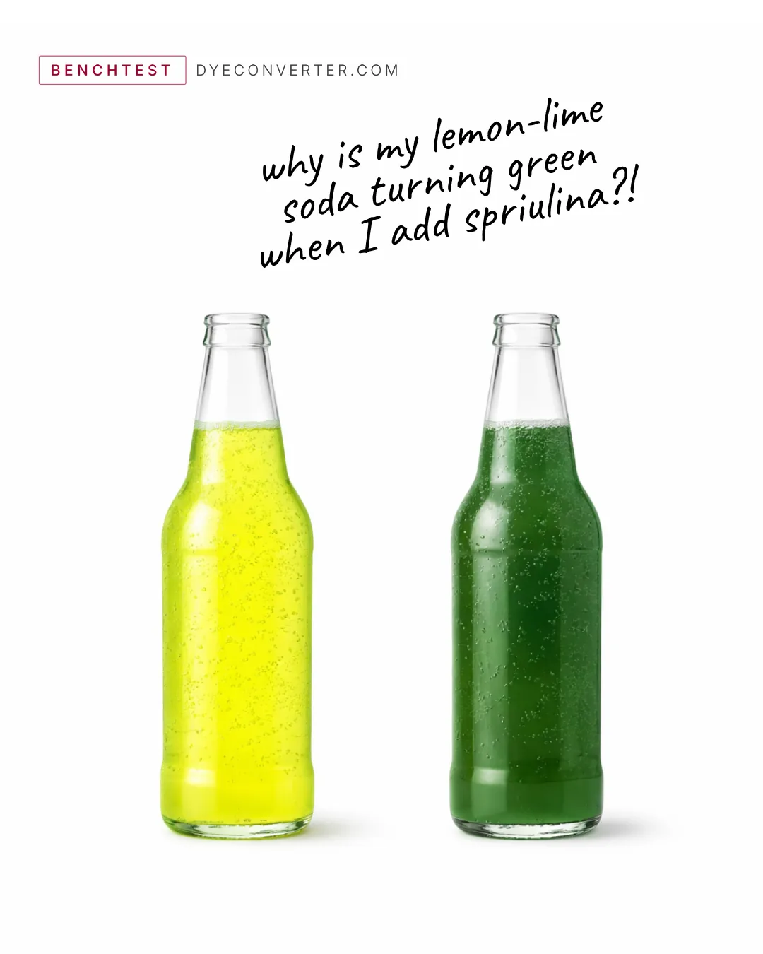 Why is my lemon-lime soda turning green when I add spirulina?