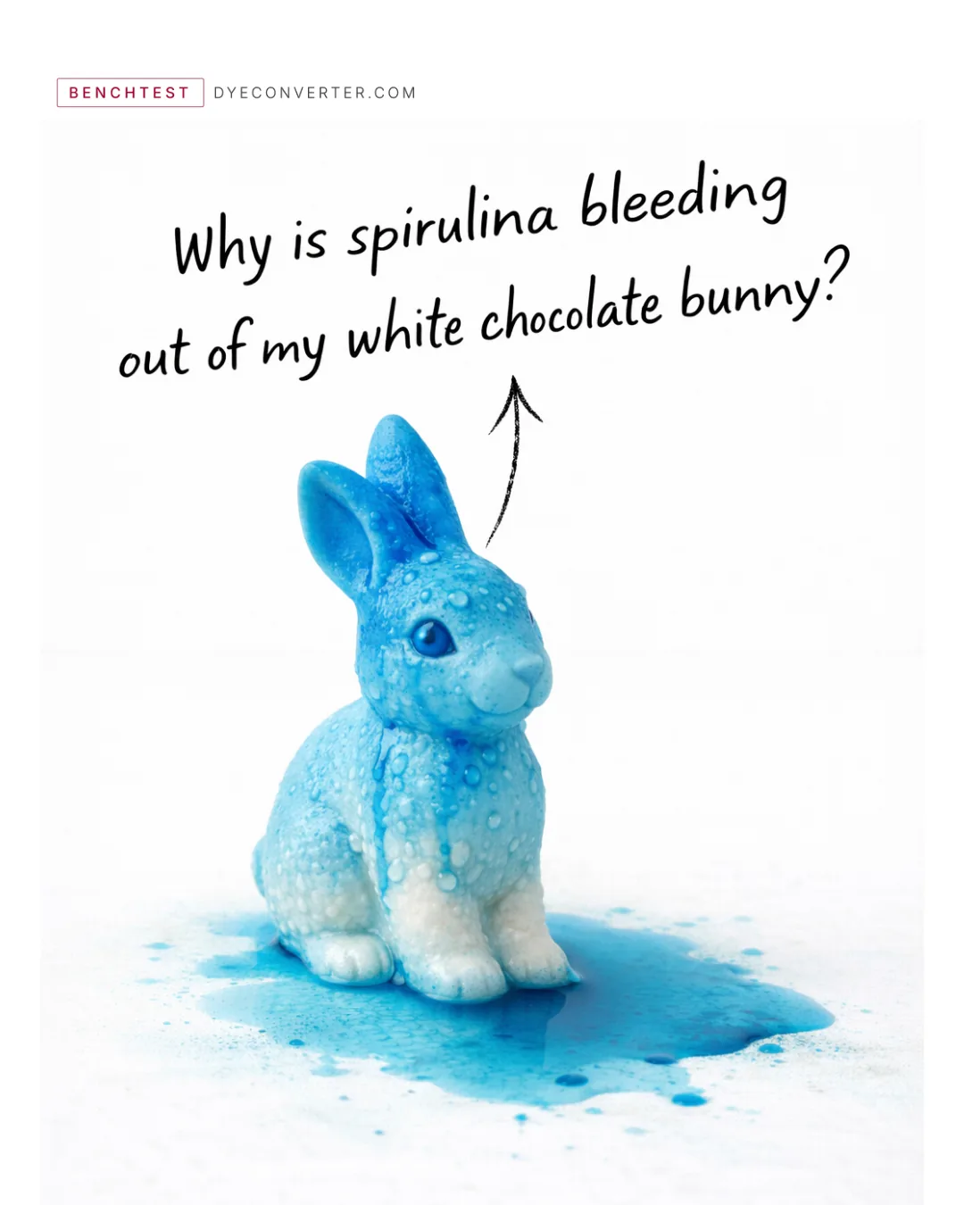 Why is spirulina bleeding out of your white chocolate bunny?